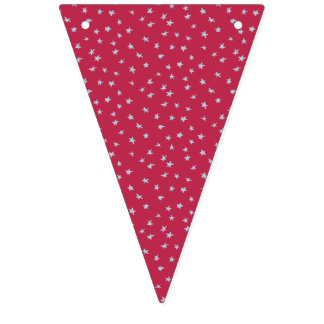 Pale Blue American Stars on Red Bunting Banner