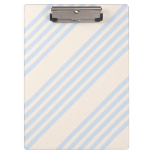 Pale blue and beige five stripes pattern clipboard