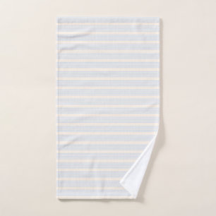Pale blue and beige five stripes pattern hand towel
