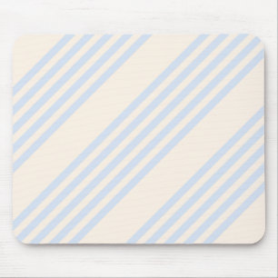 Pale blue and beige five stripes pattern mouse mat