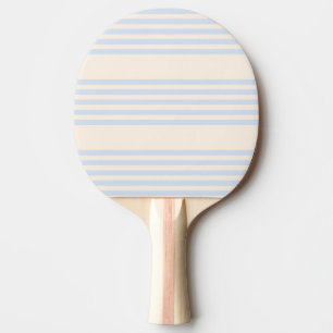 Pale blue and beige five stripes pattern ping pong paddle