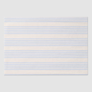 Pale blue and beige five stripes pattern tissue paper