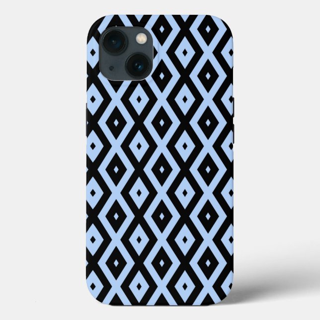 Pale blue and black diamond pattern Case-Mate iPho iPhone Case (Back)