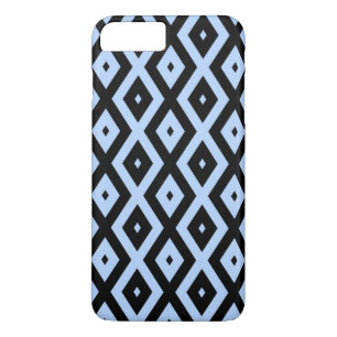 Pale blue and black diamond pattern iPhone 8 plus/7 plus case