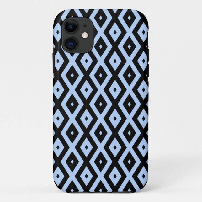Pale blue and black diamond pattern Case-Mate iPhone case (Back)