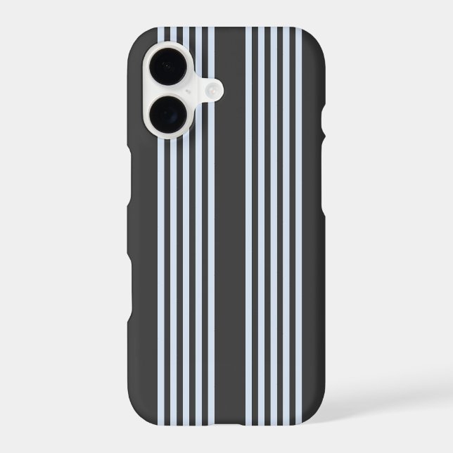 Pale blue and charcoal five stripes pattern (Back)