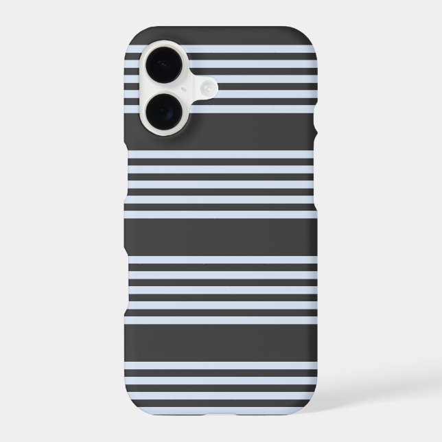Pale blue and charcoal five stripes pattern (Back)