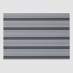 Pale blue and charcoal five stripes pattern tissue paper