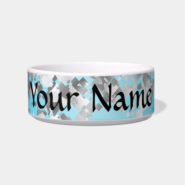 Pale blue and faux glitter bowl (Front)