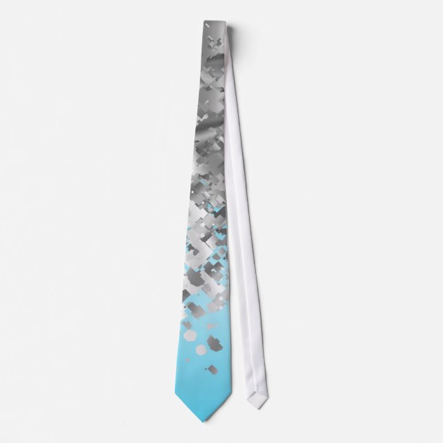 Pale blue and faux glitter tie (Front)