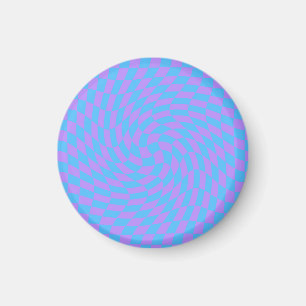 Pale-Blue and Lavender checkered Magnet
