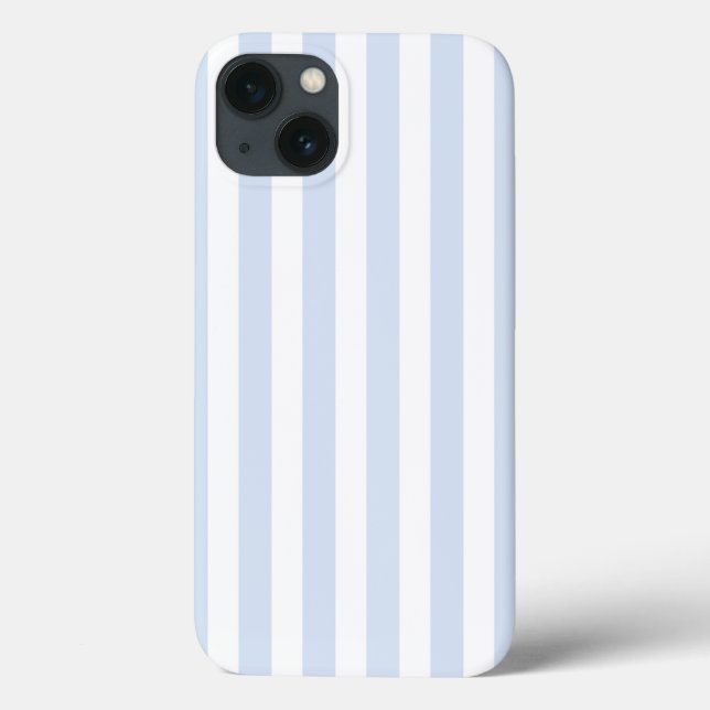 Pale blue and white candy stripes Case-Mate iPhone Case (Back)