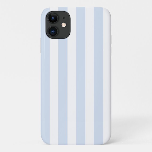 Pale blue and white candy stripes Case-Mate iPhone case (Back)