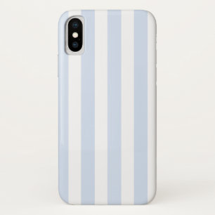 Pale blue and white candy stripes iPhone x case