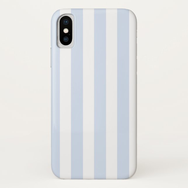 Pale blue and white candy stripes Case-Mate iPhone case (Back)