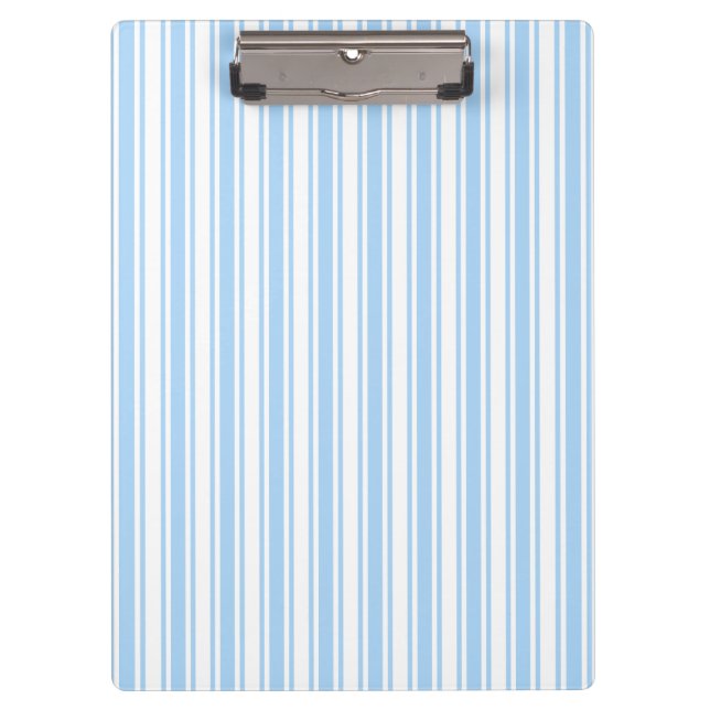 Pale blue and white candy stripes clipboard (Front)
