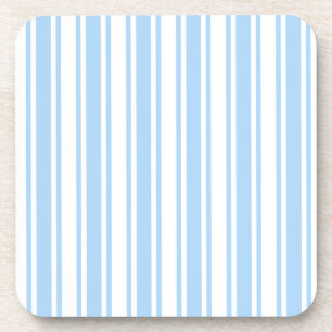 Pale blue and white candy stripes coaster