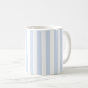 Pale blue and white candy stripes coffee mug