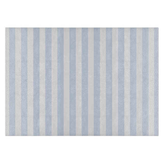 Pale blue and white candy stripes cutting board (Front)