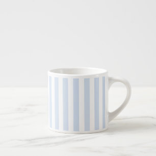 Pale blue and white candy stripes espresso cup