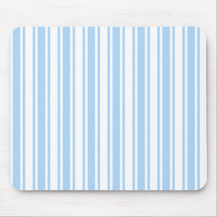 Pale blue and white candy stripes mouse mat