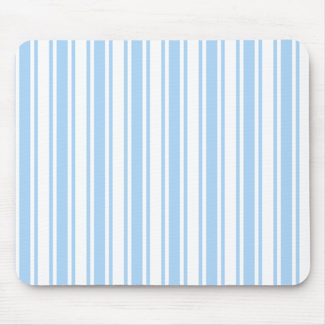 Pale blue and white candy stripes mouse mat (Front)