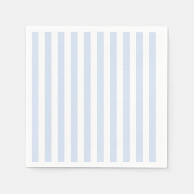 Pale blue and white candy stripes napkin (Front)