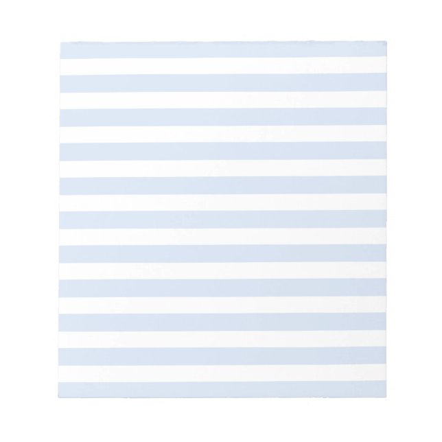 Pale blue and white candy stripes notepad (Front)