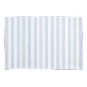 Pale blue and white candy stripes pillowcase