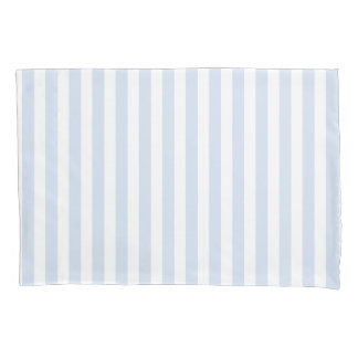Pale blue and white candy stripes pillowcase