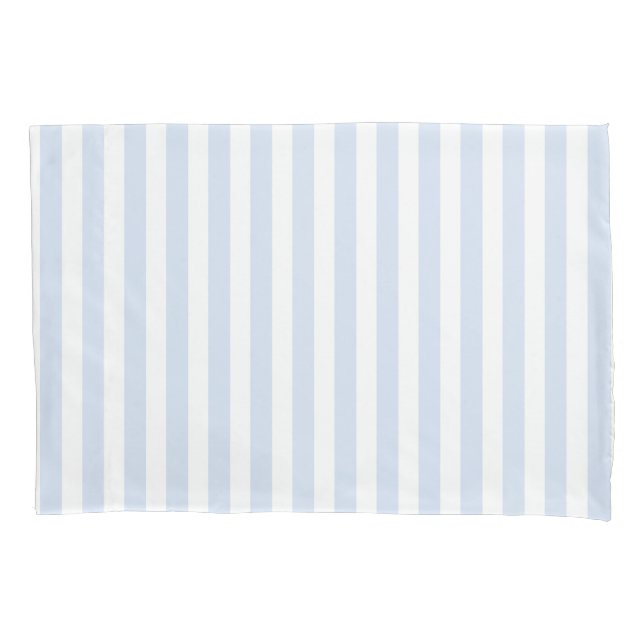 Pale blue and white candy stripes pillowcase (Front)