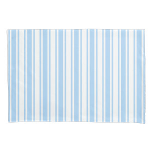 Pale blue and white candy stripes pillowcase