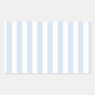 Pale blue and white candy stripes rectangular sticker