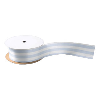 Pale blue and white candy stripes satin ribbon