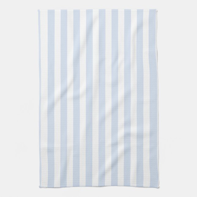 Pale blue and white candy stripes tea towel (Vertical)