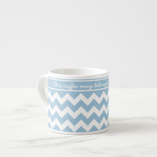 Pale Blue and White Chevrons Espresso Cup