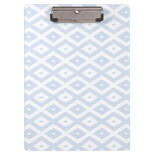 Pale blue and white diamond pattern clipboard (Front)
