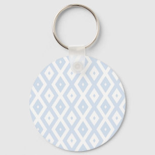Pale blue and white diamond pattern key ring