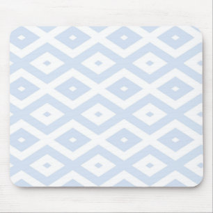Pale blue and white diamond pattern mouse mat