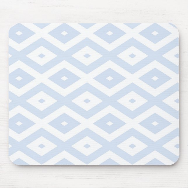 Pale blue and white diamond pattern mouse mat (Front)