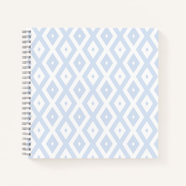 Pale blue and white diamond pattern notebook (Front)