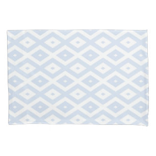 Pale blue and white diamond pattern pillowcase