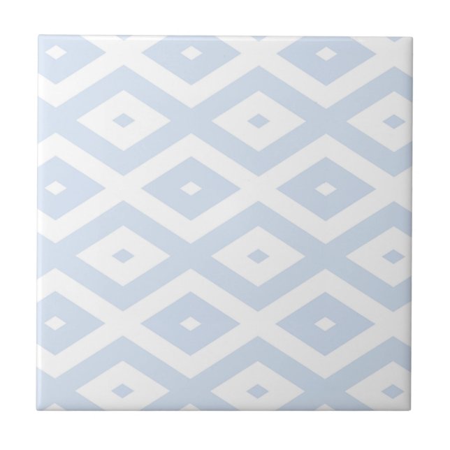 Pale blue and white diamond pattern tile (Front)