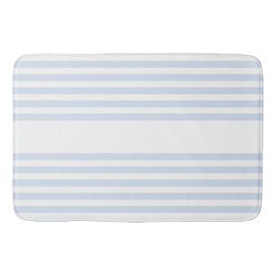 Pale blue and white five stripes pattern bath mat