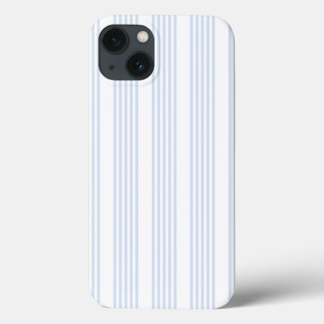 Pale blue and white five stripes pattern Case-Mate iPhone case (Back)