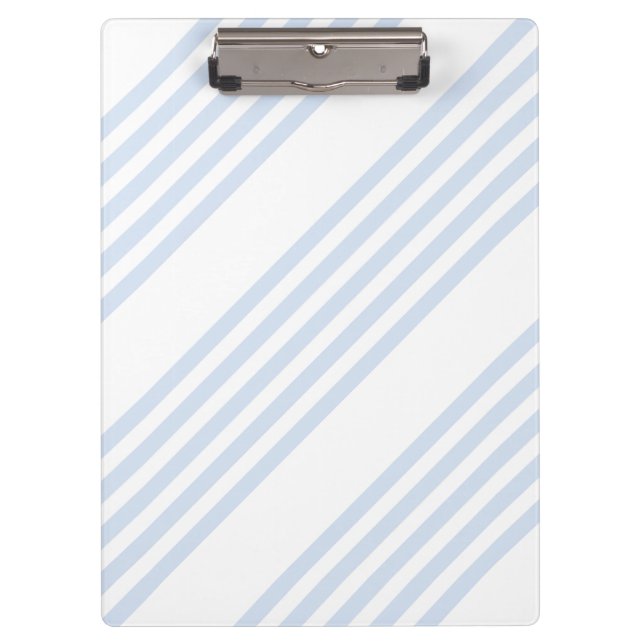 Pale blue and white five stripes pattern clipboard (Front)