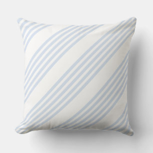 Pale blue and white five stripes pattern cushion