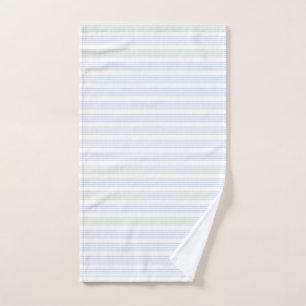 Pale blue and white five stripes pattern hand towel