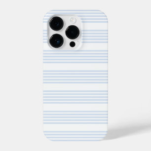 Pale blue and white five stripes pattern iPhone 14 pro case