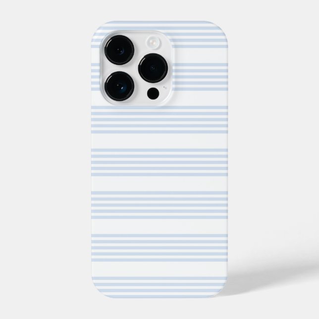Pale blue and white five stripes pattern iPhone case (Back)